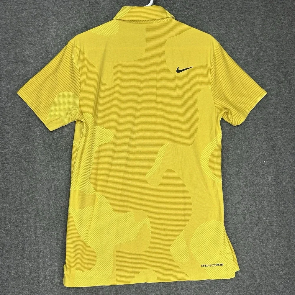 Nike Dri-FIT ADV Tour Golf Polo Mens Small Yellow Camo DR5312-772